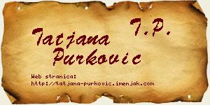 Tatjana Purković vizit kartica